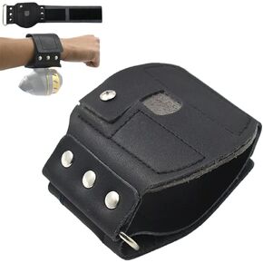 Fishing Reel Wrist Strap, Leather Wristbands for Shooting Fish, Hook and Loop Wrist Band Outing Hunting Slingshot Fishing Reel Accessories, Leather Wrist Brace for Wrist Protection