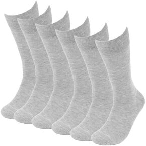 Feraricci 6 Pack Solid Color Casual Dress Socks for Men - Colorful & Comfortable Crew Socks
