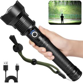 Cinlinso Flashlights High Lumens Rechargeable, 990,000 Lumens Super Bright Led Flashlight, Flash Light with 5 Modes, IPX6 Waterproof, Handheld Powerful Flashlight for hu∩ting, Camping, Emergencies