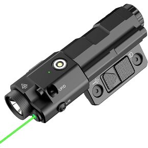 TOUGHSOUL Flashlight Laser Sight Combo, Max 1600 Lumen Rechargeable Green Laser Flashlight