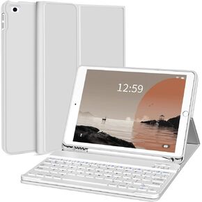 Kenke for iPad 6/5th Generation Case with Keyboard 9.7 Inch 2018/2017 iPad Air 2/1, Detachable Wireless Bluetooth iPad Keyboard Case with Built-in Left Side Pencil Holder Auto Wake/Sleep (Gray)