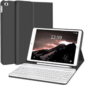 Kenke for iPad 6/5th Generation Case with Keyboard 9.7 Inch 2018/2017 iPad Air 2/1, Detachable Wireless Bluetooth iPad Keyboard Case with Built-in Left Side Pencil Holder Auto Wake/Sleep (Gray)