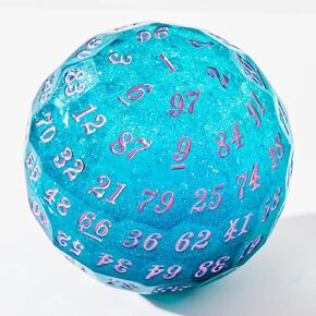 Liquid core D100 Dice, Single 100 Sided 50mm DND dice D100 Dice for Dungeons and Dragons Polyhedral Role Playing Game，Warhammer 40K, Sci-Fi, War, or Crime Theme Tabletop Games