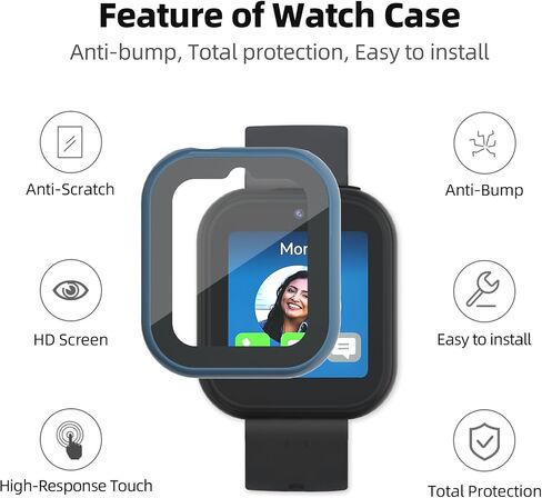 NewJourney 2 Pack Case Compatible with Sync UP Kids Watch 2, Hard PC Overall Protective Case with Tempered Glass Screen Protector (Black+Clear) in Saudi Arabia