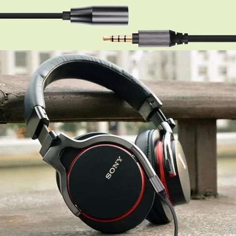 FAAEAL WH-1000XM5 Audio Cable Compatible with Sony WH-1000XM4/XM3 MDR-1AM2 Technica ATH-M50xBT ATH-ANC7B Headphones,in-line mic Control Extension Aux Cord 4.9ft w/mic in Kuwait