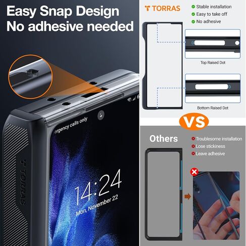 TORRAS Magnetic Armor Stand for Samsung Galaxy Z Fold 6 Case with S Pen Holder, [MIL-Grade Hinge Protection] [Compatible with MagSafe] [Invisible Kickstand], Slim Case for Galaxy Z Fold 6 Case, Black in Saudi Arabia