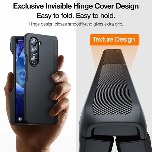 TORRAS Magnetic Armor Stand for Samsung Galaxy Z Fold 6 Case with S Pen Holder, [MIL-Grade Hinge Protection] [Compatible with MagSafe] [Invisible Kickstand], Slim Case for Galaxy Z Fold 6 Case, Black in Saudi Arabia