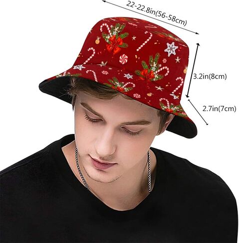 Snowflake Bucket Hat Funny Fisherman Hat Print Beach Hat Packable Outdoor Travel Hat in Kuwait