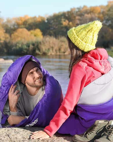 حقيبة نوم سبورتنير، أكياس نوم دافئة للطقس البارد 3-4 مواسم للبالغين والأطفال والأولاد والبنات مع كيس ضغط - ملحقات معدات التخييم الأساسية خفيفة الوزن وحقائب الظهر والمشي لمسافات طويلة in Kuwait