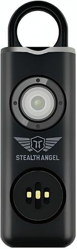Stealth Angel Survival - Self Defense Alarm Keychain, LED Flashlight with Strobe Light Rechargeable (Black) in Saudi Arabia