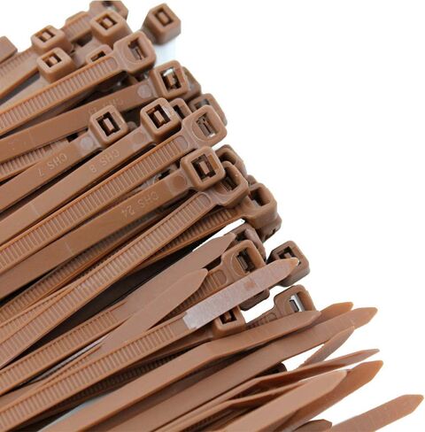 Pro Tie Standard Duty, Self-Locking UV Nylon Cable Wire Ties for Indoor Use |11.8-Inch, 50 lbs. Tensile Strength, Brown Nylon, 100-Pack (PN: BR11SD100) in Kuwait