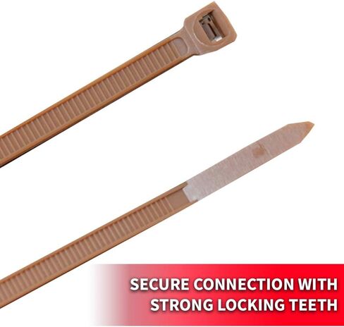 Pro Tie Standard Duty, Self-Locking UV Nylon Cable Wire Ties for Indoor Use |11.8-Inch, 50 lbs. Tensile Strength, Brown Nylon, 100-Pack (PN: BR11SD100) in Kuwait