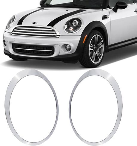 Headlight Trim Ring Headlamp Bezel Compatible with 2007-2015 Mini Cooper Gen2 R55 R56 R57 R58 R59 Replaces 51137149905 51137149906 Black Pair Driver Passenger Side in Saudi Arabia
