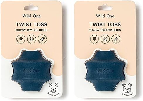 لعبة Wild One Twist Toss للكلاب مصنوعة من المطاط الطبيعي بنسبة 100%، ممتعة للمضغ، متينة للمضغ المتوسط، لعبة جلب، توزيع الحلوى باللون الأزرق in Kuwait