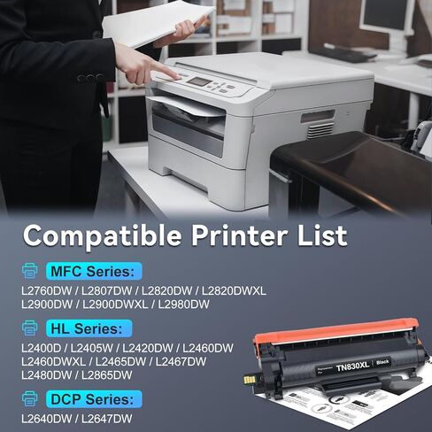 MYTONER Remanufactured TN830XL Toner for Brother Printer Replacement for Brother TN830 XL TN-830 Black Toner High Yield for DCP-L2640DW MFC-L2820DW XL HL-L2405W HL-L2400D HL-L2460DW HL-L2465DW, 2Pack in Saudi Arabia