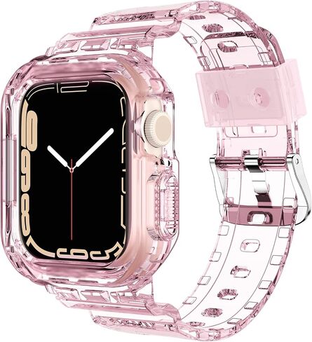 Tensea لساعة Apple Watch Band 38mm 40mm 41mm 42mm 44mm 45mm 46mm 49mm للنساء والرجال، حزام ناعم لطيف مع حافظة ممتصة للصدمات، ملحقات سوار معصم رائعة لسلسلة iWatch Ultra SE2 10 9 8 7 SE 6 5 4 3 2 1 in Kuwait