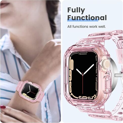 Tensea لساعة Apple Watch Band 38mm 40mm 41mm 42mm 44mm 45mm 46mm 49mm للنساء والرجال، حزام ناعم لطيف مع حافظة ممتصة للصدمات، ملحقات سوار معصم رائعة لسلسلة iWatch Ultra SE2 10 9 8 7 SE 6 5 4 3 2 1 in Kuwait