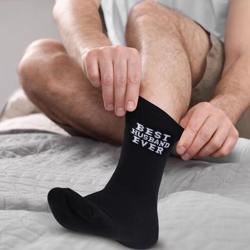 Haysandy 2 Pairs I Heart Love My Wife Girlfriend Socks Best Boyfriend Husband Ever Socks for Christmas Valentine's Day Gifts in Kuwait