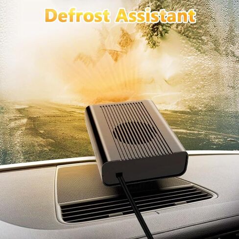 سخان سيارة محمول، 2025 جديد مطور 12 فولت 150 وات مزيل الصقيع للزجاج الأمامي ومزيل الضباب، 2 في 1 سخان توصيل السيارة ومروحة تبريد السيارة، مناسب لجميع السيارات in Kuwait