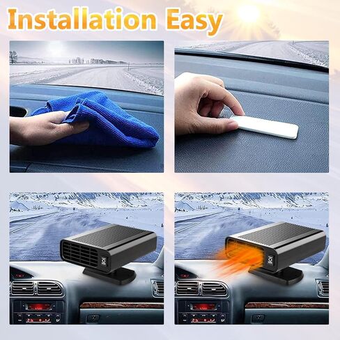 سخان سيارة محمول، 2025 جديد مطور 12 فولت 150 وات مزيل الصقيع للزجاج الأمامي ومزيل الضباب، 2 في 1 سخان توصيل السيارة ومروحة تبريد السيارة، مناسب لجميع السيارات in Kuwait