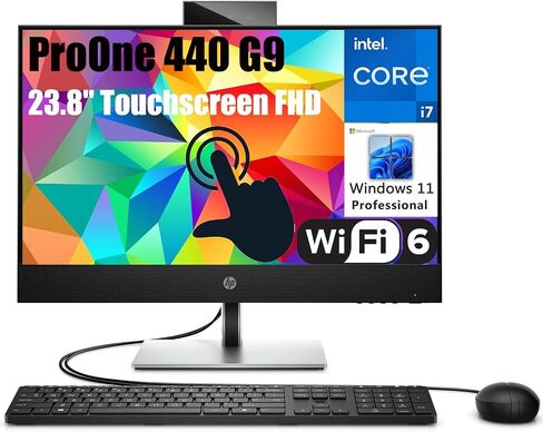HP ProOne 440 G9 AIO 23.8" Touchscreen FHD Business All-in-1 Desktop Computer, 12th Intel 12-Cores i7-12700T up to 4.7GHz, 16GB DDR4 RAM, 1TB PCIe SSD, WiFi 6, Bluetooth 5.3, Windows 11 Pro, AZ-XUT in Saudi Arabia