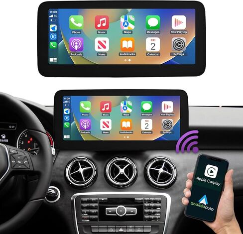 NINETOM 12.3 inch Touchscreen Wireless CarPlay Android Auto Multimedia Car Radio Receiver for Mercedes Benz GLA CLA A Class C117 X117 X156 with NTG4.5/4.7 System (2013-2015) in Saudi Arabia