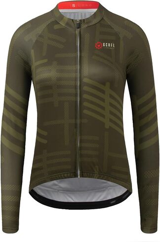 GCRFL Women's Cycling Jersey Long Sleeve Biking Shirt with 3 Rear Pockets Breathable Quick Dry Bicycle Jersey in Kuwait