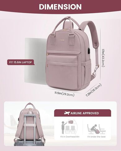 LOVEVOOK Laptop Backpack for Women 15.6 Inch Laptop Bag with USB Port, Fashion Waterproof Backpacks Teacher Nurse Stylish Travel Bags Vintage Daypacks Bookbag for College School Work in Kuwait