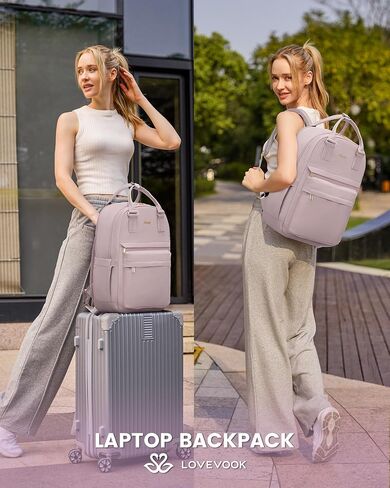 LOVEVOOK Laptop Backpack for Women 15.6 Inch Laptop Bag with USB Port, Fashion Waterproof Backpacks Teacher Nurse Stylish Travel Bags Vintage Daypacks Bookbag for College School Work in Kuwait