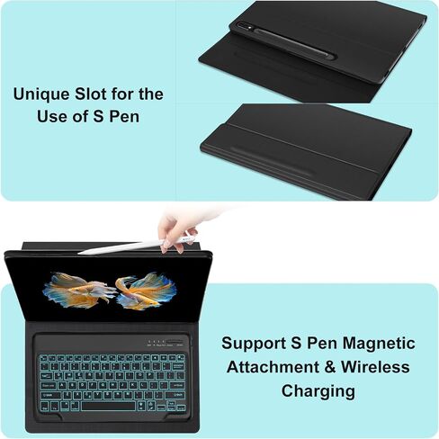 for Samsung Galaxy Tab S11 Ultra Keyboard Case 14.6 inch 2025, Magnetically Detachable Wireless Bluetooth Keyboard, Multi-Angle Stand, PU Leather Folio Cover with S Pen Holder for Galaxy Tab S11 Ultra in Saudi Arabia