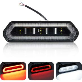 KEMIMOTO UTV Chase LED Tail Light, Chase Brake Light Bar with 5 Modes(Strobe, Courtesy, Reverse, Running, and Brake) Compatible with Polaris RZR Ranger Can-Am Maverick X3-1.75'' to 2" Roll Bar