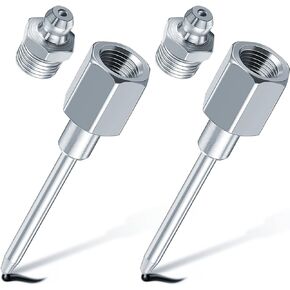 Grease Needle Nozzle, Needle Nose Grease Dispenser, Grease Gun Fittings and Gun Tips, Narrow Needle Greaser Adapter with 1/8 Inch NPT Threads (1 Pack)