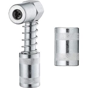 90 Degree Grease Gun Coupler Snaps onto Grease Fittings in Tight Spaces