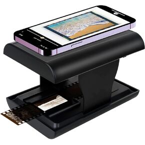 Mobile Film Scanner for Old Slides to JPG, Film and Slide Scanner 35mm Slide and Negative Folding Scanner with LED Backlight, Support Editing and Sharing, Gifts for Family and Friends