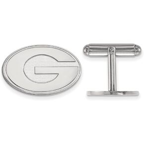 Sterling Silver Rh-plated LogoArt University of Georgia Cuff Link