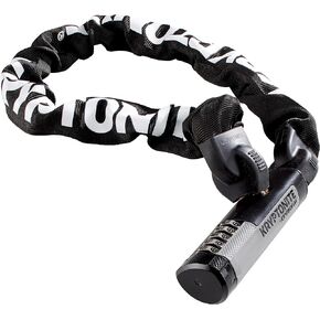Kryptonite Kryptolok 990 Combo Bike Chain Lock, 3 Feet Long Heavy Duty Anti-Theft Sold Secure Gold Bicycle Chain Lock, 5-Digit Resettable Combination Lock for E-Bike Scooter Road Mountain Bikes,Black