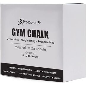 ProsourceFit Professional Grade Gym Chalk for Weightlifting, Gymnastics and Rock Climbing; Magnesium Carbonate; 1lb (8 Blocks)