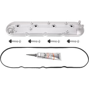 Valve Cover with Gaskets - Compatible with 1999-2010 4.8L, 5.3L, 5.7L, 6.0L, 6.2L Chevy Silverado, Suburban, Tahoe, Trailblazer, GMC Sierra, Yukon, Cadillac Escalade - Replace 12570427 264-965
