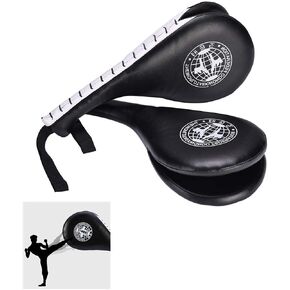 Taekwondo Double Kick Pad,Target Karate Kickboxing Training TKD Kicking Pad,Practice Kick Target Training Double Face Kick Foot Pad,Martial Arts Equipment Sporting Goods Paddle - Black