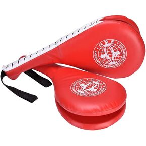 llawooy Taekwondo Kick Pads, Target Durable TKD Kicking Targets Training Paddles, Double Strike Pads for Kickboxing and Karate Training Striking Pads (Red, 2 PCS)