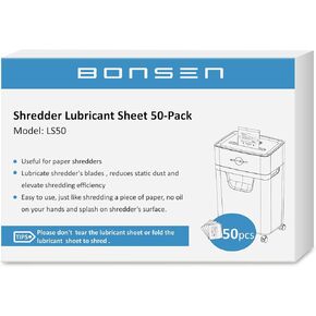 BONSEN Paper Shredder Sharpening & Lubricant Sheets-Pack of 50