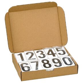 Placard Vinyl Numbering Kit - 3.5"H Permanent Adhesive Clear-Back Vinyl with Black Numbers - 50 Decals of Numbers 0-9, 500 Total Per Kit - Complies with DOT Regulations - J. J. Keller & Associates