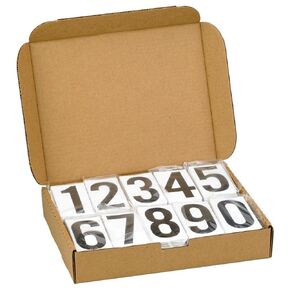 Placard Vinyl Numbering Kit - 3.5"H Permanent Adhesive White-Back Vinyl with Black Numbers - 50 Decals of Numbers 0-9, 500 Total Per Kit - Complies with DOT Regulations - J. J. Keller & Associates