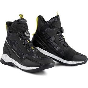SHIMA TAKESHI VENT, Motorcycle Shoes for Men - Breathable, Reinforced Street Riding Shoes with ATOP Closure System, Ankle Support, Anti-Slip Sole, Gear Pad (Black, 8.5)