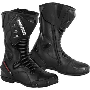 PROFIRST Motorbike Leather Boots Motorcycle Waterproof Motorbike Shoes Armored Boot Protection Anti Slip Racing Sports