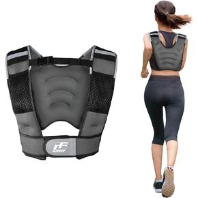 RitFit Weighted Vest 8 10 20 Lbs for Men & Women with Adjustable Straps and Reflective Strips, Body Weight Vest for Strength Training and Muscle Building, Neoprene Fabric