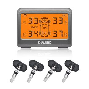 نظام مراقبة ضغط الإطارات، DEEWAZ MY77T Solar TPMS، نظام مراقبة ضغط الإطارات مع 4 أجهزة استشعار TPMS داخلية، 0-116 رطل لكل بوصة مربعة لسيارة SUV MPV بيك اب سيدان على الطرق الوعرة in Kuwait