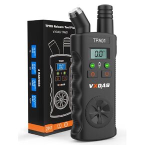 VXDAS 2023 TPA02 Ultimate TPMS Relearn Tool Plus Digital Tire Pressure Gauge 150 PSI – Advanced TPMS Reset Tool for Ford &GM Tire Pressure Sensor Reset Tool for Buick, Chevy, Cadillac, Opel (Orange)