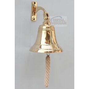 6" Solid Brass Bell Marine Wall Mounted Ship Bronze Finished Hanging Bell Perfect for Dinner, Indoor, Outdoor, School, Bar, Reception, Last Order & Church By The Metal Magician