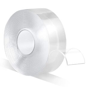 Double Sided Tape Heavy Duty, 3/4inch 10ft Clear Mounting Tape Sticky,Removable Two Sided Tape No Residue, Strong Adhesive Acrylic Tape for Carpets/Poster/Craft/Wall/Picture